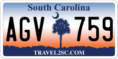 SC license plate AGV759