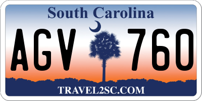 SC license plate AGV760