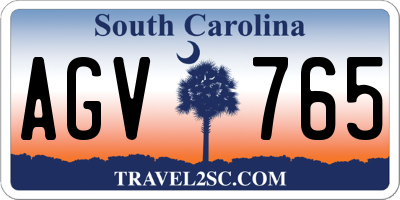 SC license plate AGV765