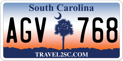 SC license plate AGV768