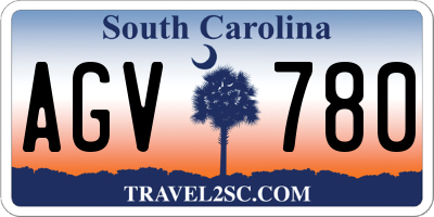 SC license plate AGV780