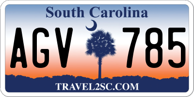 SC license plate AGV785