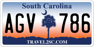 SC license plate AGV786