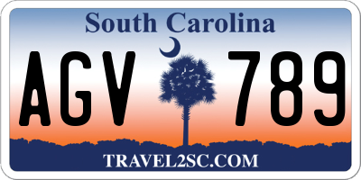 SC license plate AGV789