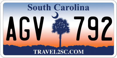 SC license plate AGV792
