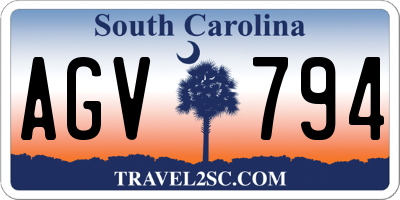 SC license plate AGV794