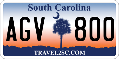 SC license plate AGV800