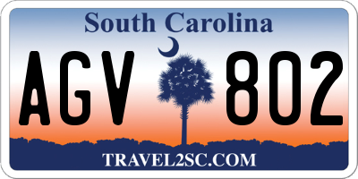 SC license plate AGV802
