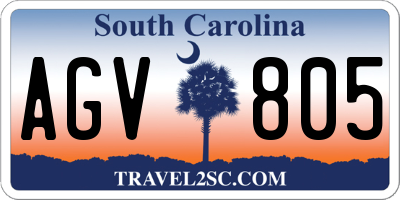 SC license plate AGV805
