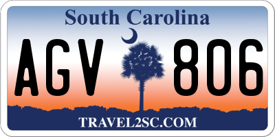 SC license plate AGV806