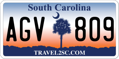 SC license plate AGV809