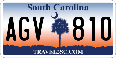 SC license plate AGV810
