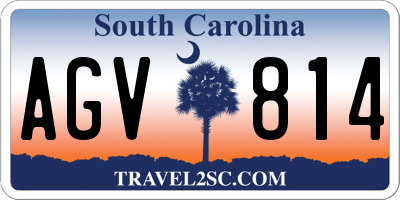 SC license plate AGV814