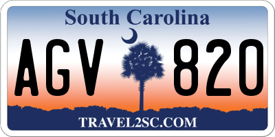 SC license plate AGV820