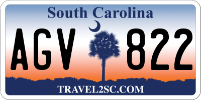 SC license plate AGV822