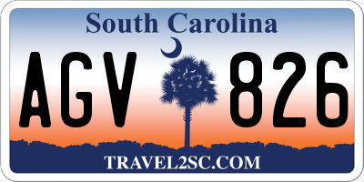 SC license plate AGV826
