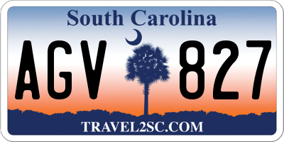 SC license plate AGV827