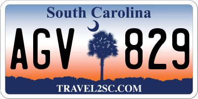 SC license plate AGV829