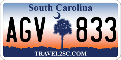 SC license plate AGV833