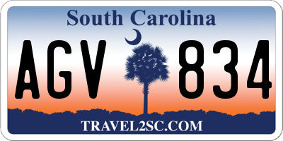 SC license plate AGV834