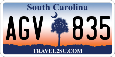 SC license plate AGV835