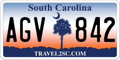 SC license plate AGV842