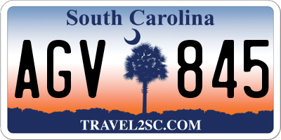 SC license plate AGV845