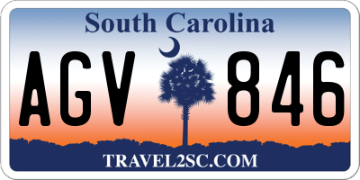 SC license plate AGV846