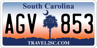 SC license plate AGV853