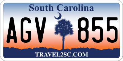 SC license plate AGV855
