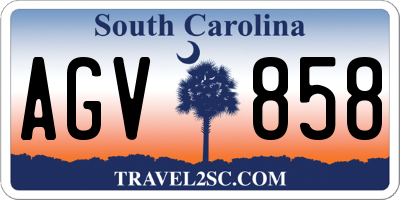 SC license plate AGV858