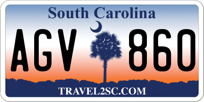 SC license plate AGV860