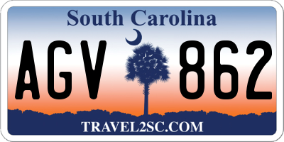 SC license plate AGV862