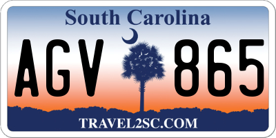 SC license plate AGV865