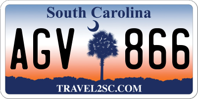 SC license plate AGV866