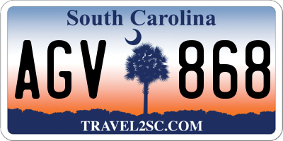 SC license plate AGV868