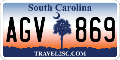 SC license plate AGV869