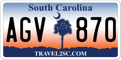 SC license plate AGV870