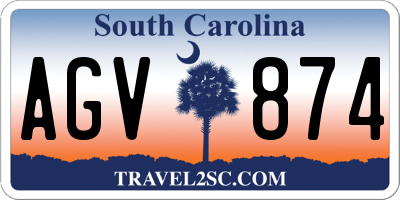 SC license plate AGV874