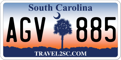 SC license plate AGV885
