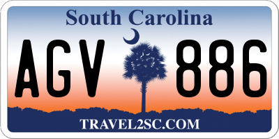 SC license plate AGV886