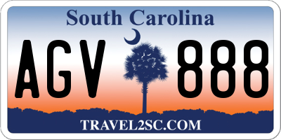 SC license plate AGV888