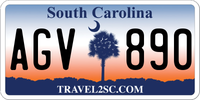 SC license plate AGV890