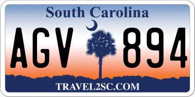 SC license plate AGV894