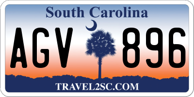 SC license plate AGV896
