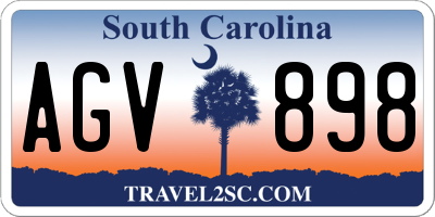 SC license plate AGV898