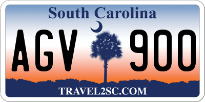 SC license plate AGV900
