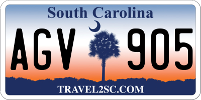SC license plate AGV905
