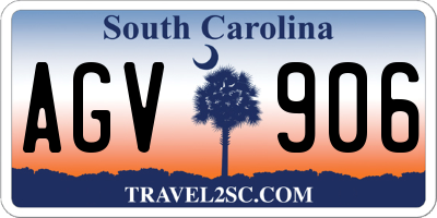 SC license plate AGV906