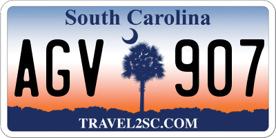 SC license plate AGV907